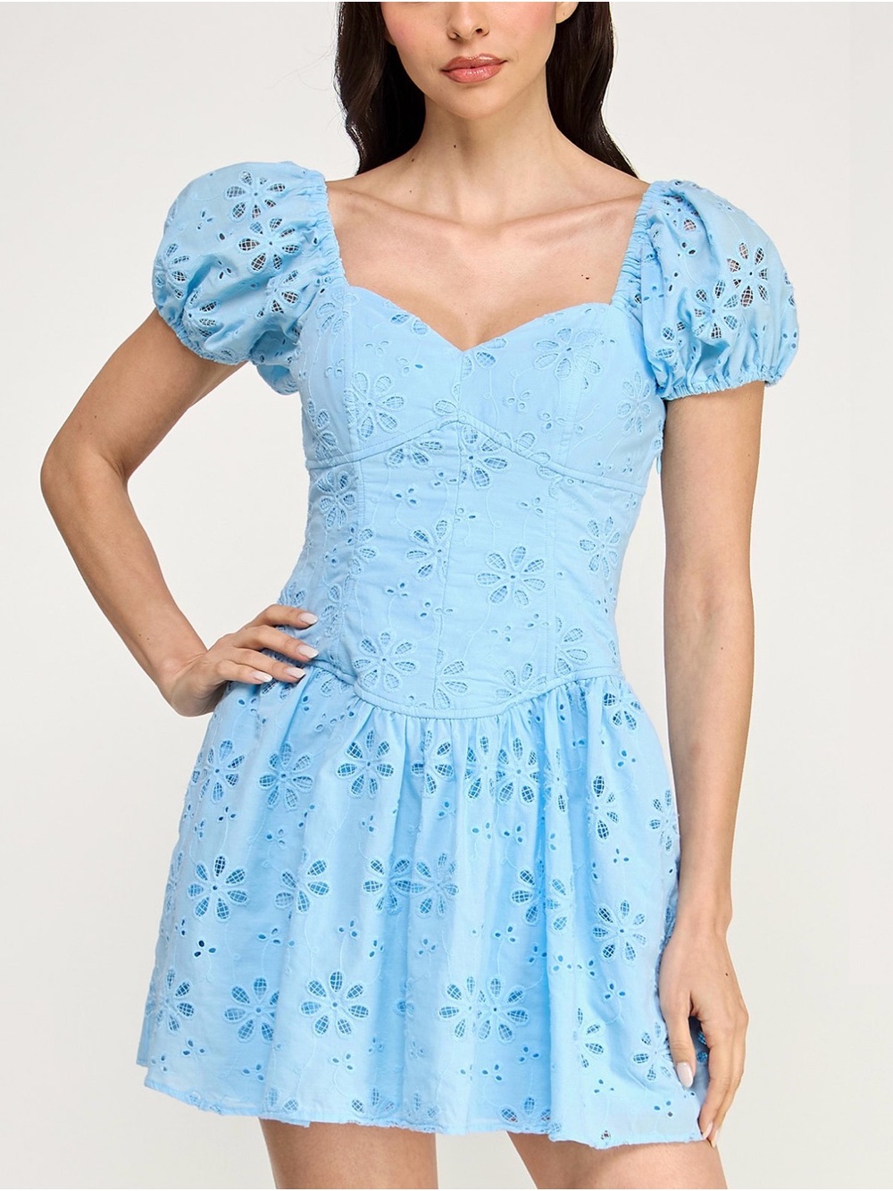 Violet Weekend Corset Drop Waist Fit and Flare Dress 100% Cotton Size M